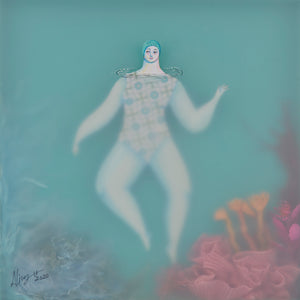 La Bañista del Arrecife Rosado (Swimmer by the Pink Reef) | Sonia Alins | Painting