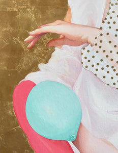 'Girl with Balloons' | Minas Halaj | Painting