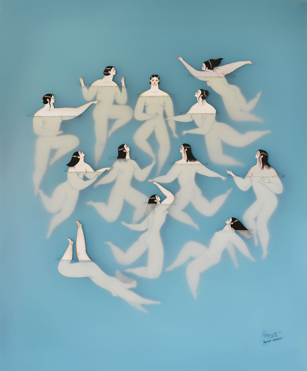 Japanese Swimmers | Sonia Alins | Painting
