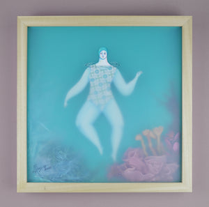 La Bañista del Arrecife Rosado (Swimmer by the Pink Reef) | Sonia Alins | Painting